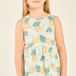 Vestido sin mangas con estampado fantástico para niña 