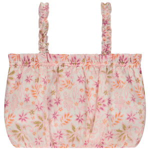 Crop top efecto globo estampado floral para niña  Main Crop top efecto globo estampado floral para niña