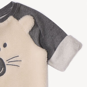 Sudadera divertida de dos materiales para bebé niño 