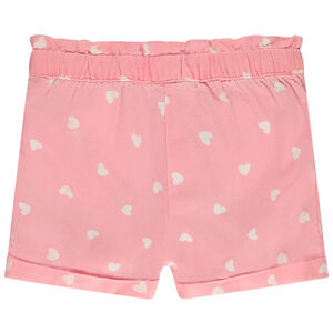 Short de lona estampado corazones para bebé niña 