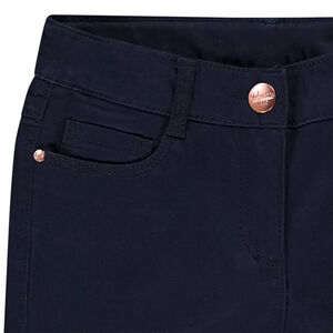 Pantalón slim en sarga lisa para niña 