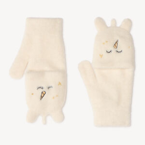 Gants fille à rabat moufle licorne 
