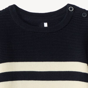Jersey de punto rayado efecto bimaterial para niños 