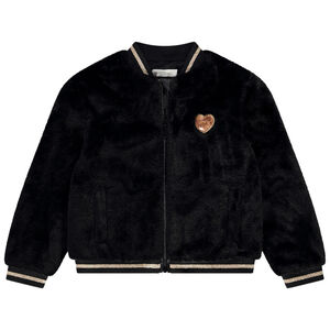 Chaqueta bomber de peluche sintético con forro de sherpa para niña 