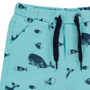 pantalon corto en algodon bio y estampados fantasia all-over 