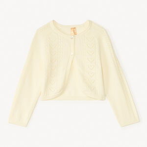 Bolero de manga larga de punto calado para niña bebé 