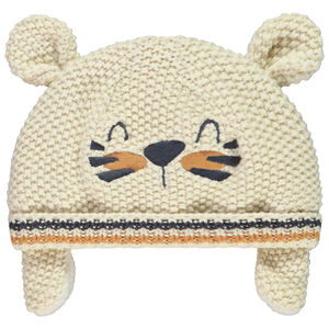 Gorro de punto sherpa con orejas 3D y bordados para bebé niño 