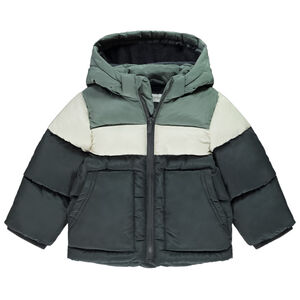 Plumífero efecto colorblock con forro micropolar niño 