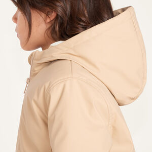 Parka de goma para niño con forro de micropolar y capucha. 