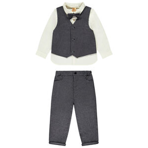 Conjunto de pantalón + camisa con pajarita para bebé niño  Main Conjunto de pantalón + camisa con pajarita para bebé niño