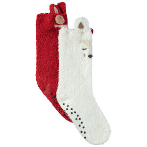 Pack de 2 pares de calcetines antideslizantes ciervo para niña  Main Pack de 2 pares de calcetines antideslizantes ciervo para niña