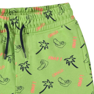 Bermuda en molleton imprimé crocodiles/palmiers pour garçon 