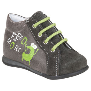 Botas bajas con cordones de cuero con motivo estampado 