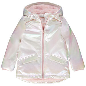 Chubasquero iridiscente con capucha para niña 
