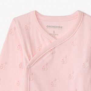 Pack de 2 peleles de manga larga con estampado de conejitos para bebé niña 