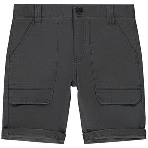 Bermudas lisas con apliques y solapas para niño 