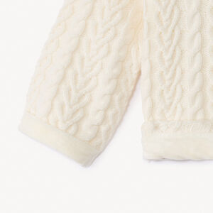 Chaqueta con capucha de punto forrada de terciopelo para bebé 