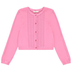 Chaleco de manga larga con detalles de punto para niña 