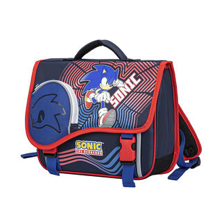 Mochila infantil Sonic 38cm – azul y rojo 