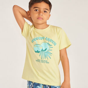 Camiseta de manga corta estampada con coco para niño 