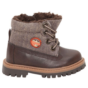 Botines bimaterial con forro de borreguillo 