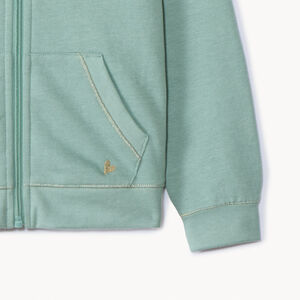 Chaleco con capucha de felpa con bordado de corazón para niña 