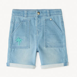 Bermudas de jean estilo workwear con bordado de palmera para bebé niño 