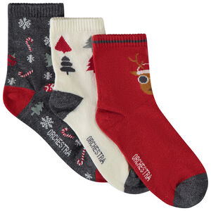 Pack de 3 pares de calcetines normales de Navidad para niño  Main Pack de 3 pares de calcetines normales de Navidad para niño