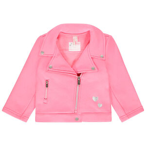 Chaqueta felpa estilo biker - rosa 