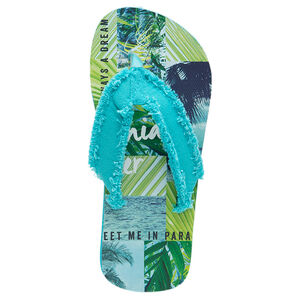 Chanclas con tira de tela y estampado tropical  Main Chanclas con tira de tela y estampado tropical