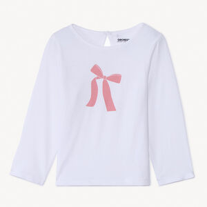 Camiseta de manga larga con estampado de lazo para bebé niña 