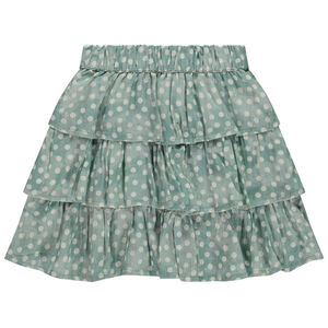 Falda corta con volantes de estampado de lunares para niña  Main Falda corta con volantes de estampado de lunares para niña