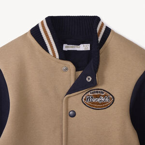 Chaqueta teddy de felpa con motivos de fútbol americano para niño 