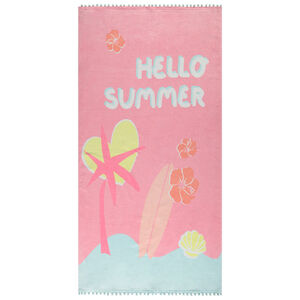 Toalla de playa con pompones estampada   Main Toalla de playa con pompones estampada