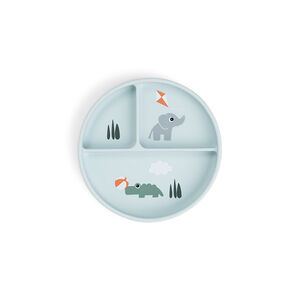 Plato Stick&Stay compartimentado Playground azul 