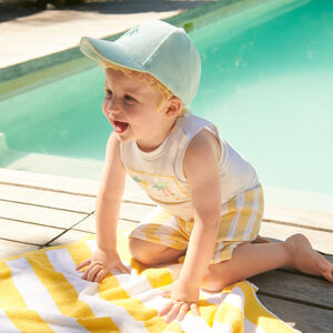 Conjunto de 2 piezas: camiseta sin mangas + pantalones cortos con diseño para bebé niño. 