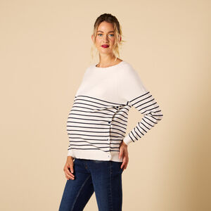 Jersey de lactancia de punto con rayas estilo marinero 