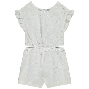 Combishort en bordado inglés con cintura calada para niña 