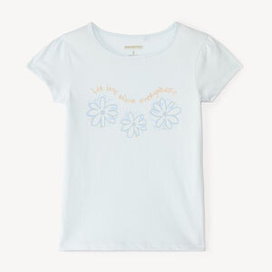 Camiseta de manga corta con estampado brillante para niña 