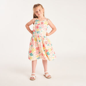 Vestido de tirantes con espalda profunda y estampado divertido para niña. 