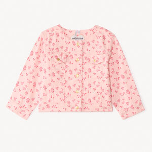 Chaqueta de mezclilla con estampado de flores para niña bebé 