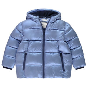 Plumífero acolchado con capucha efecto metalizado para niño 