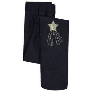 Medias finas con estrellas doradas estampadas 