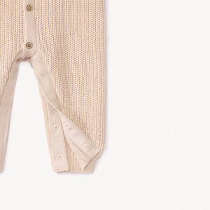 Pelele y gorro de punto perlado liso para bebé 