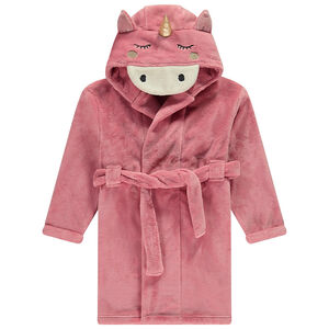 Bata de sherpa con capucha de unicornio para niña  Main Bata de sherpa con capucha de unicornio para niña