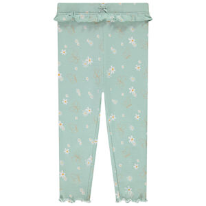 Pelele de canalé con estampado floral para bebé niña 