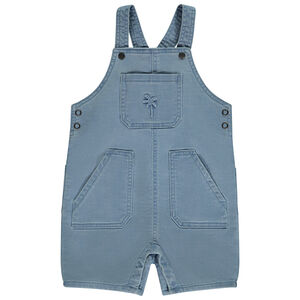 Salopette corta con palmera en relieve para bebé niño 