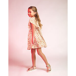 Robe manches courtes volantées imprimé floral pour fille 