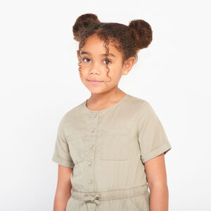 Vestido de manga corta efecto vaquero para niña 