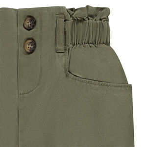 Pantalón paperbag fluido con cintura elástica para niña 